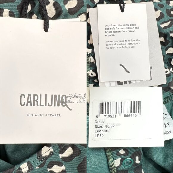 Carlijnq NWT Organic Leopard Print Dress Size 1-2 Year Kids - Picture 6 of 6